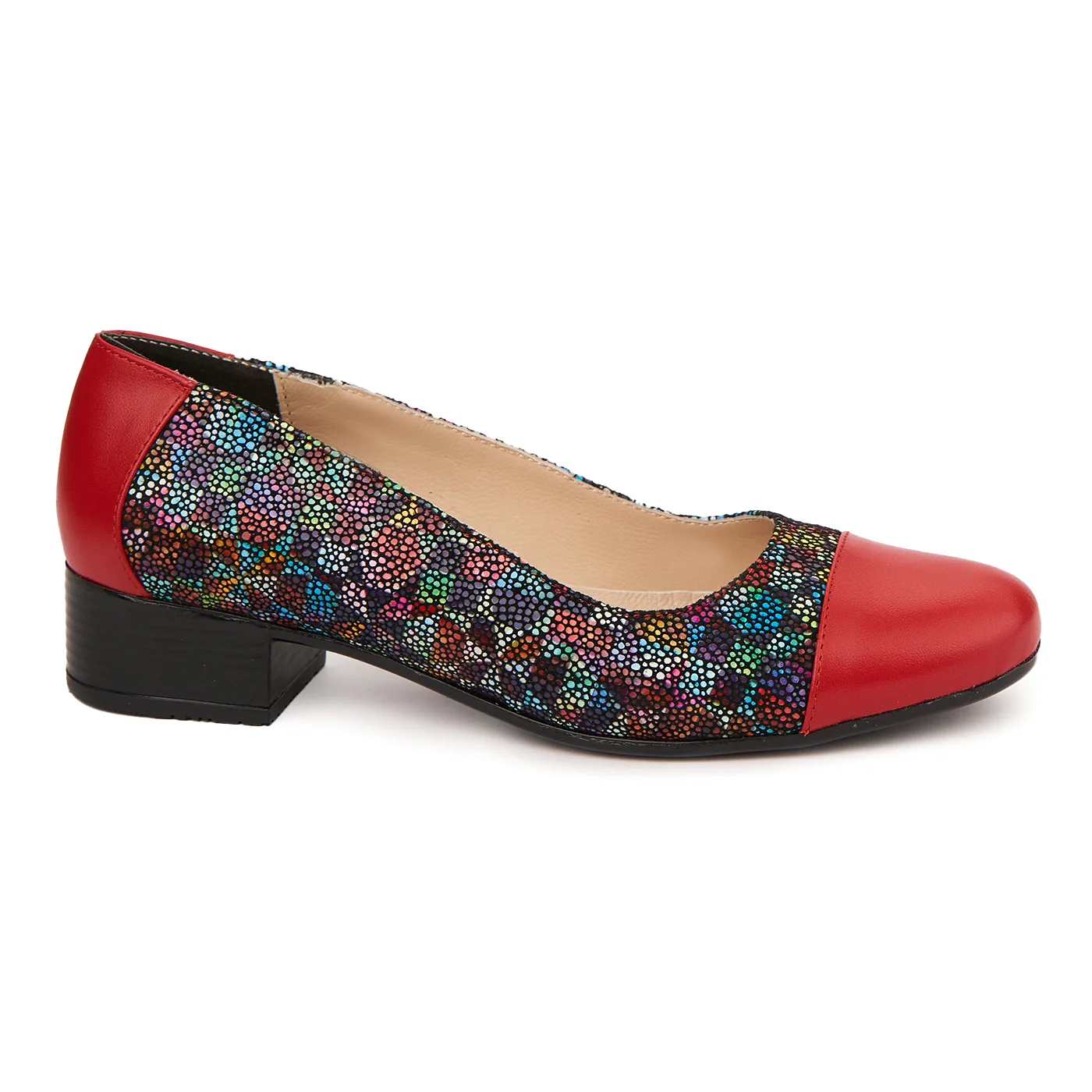 Pantofi dama cu toc mic piele naturala cu model 1787
