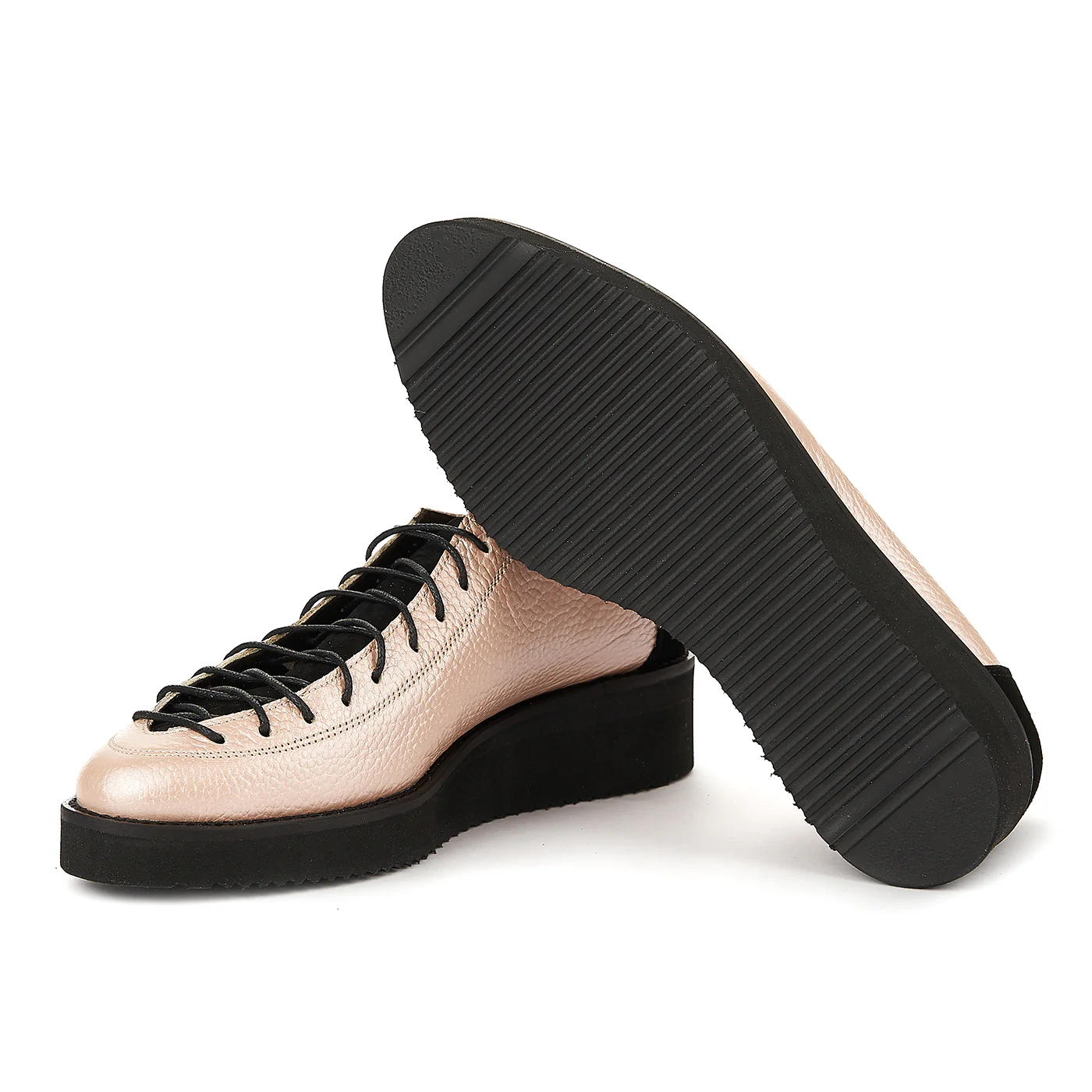 Pantofi Dama din Piele cu Siret Casual Roz 1257 - Image 4