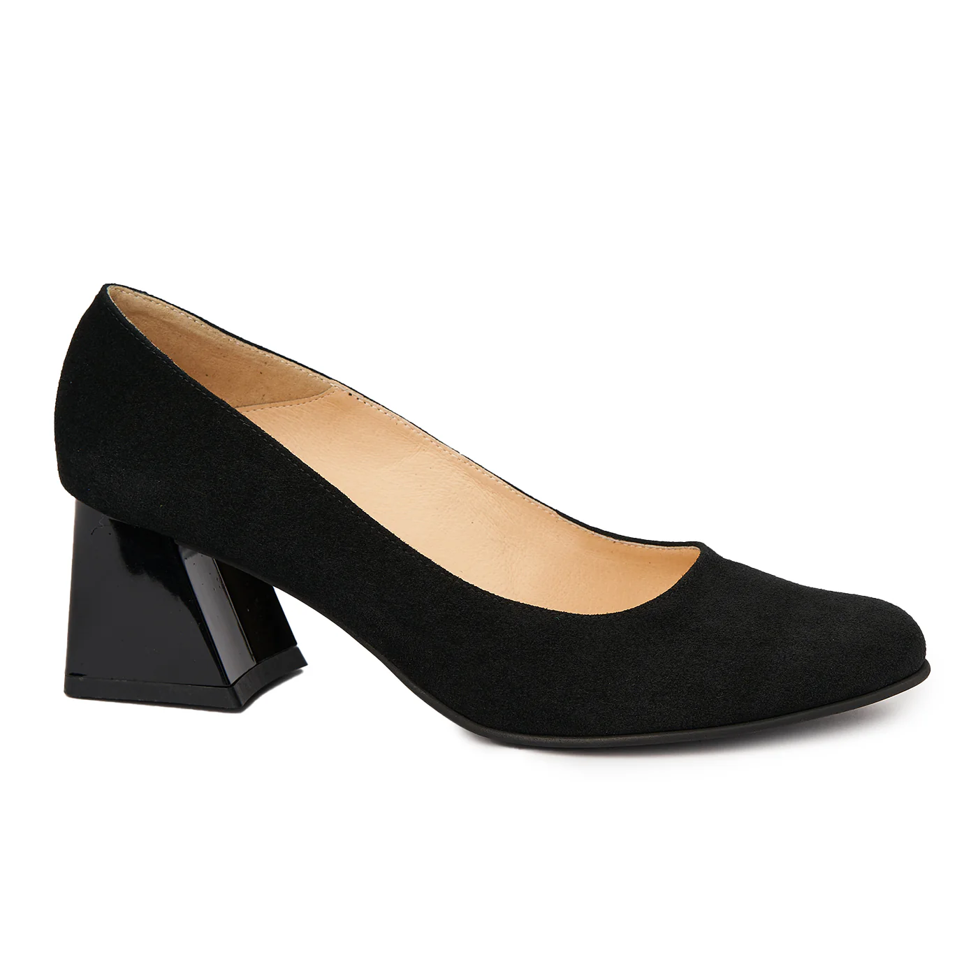 Pantofi dama din piele naturala neagra velur 4901
