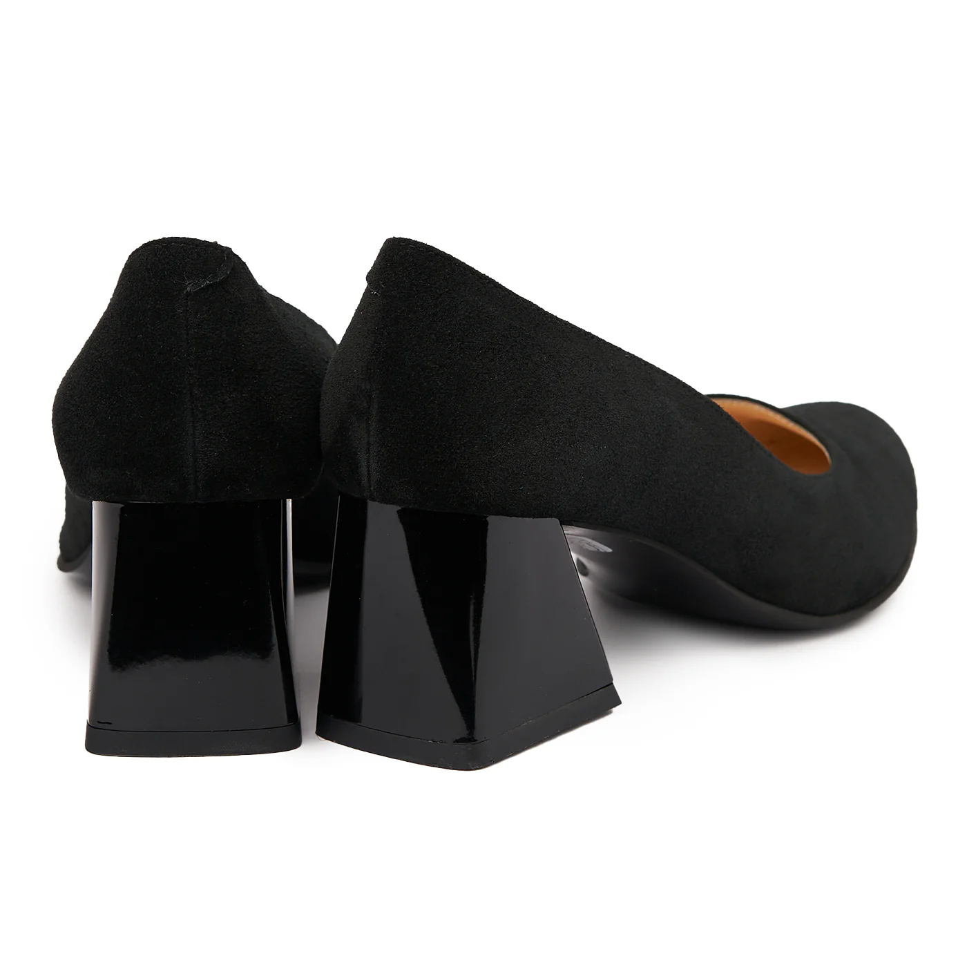 Pantofi dama din piele naturala neagra velur 4901 - Image 2