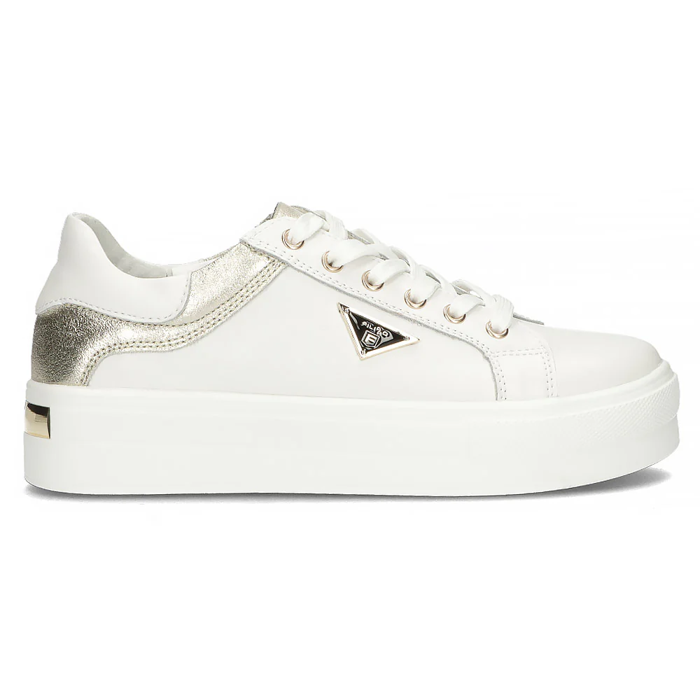 Pantofi dama din piele naturala alba 13011