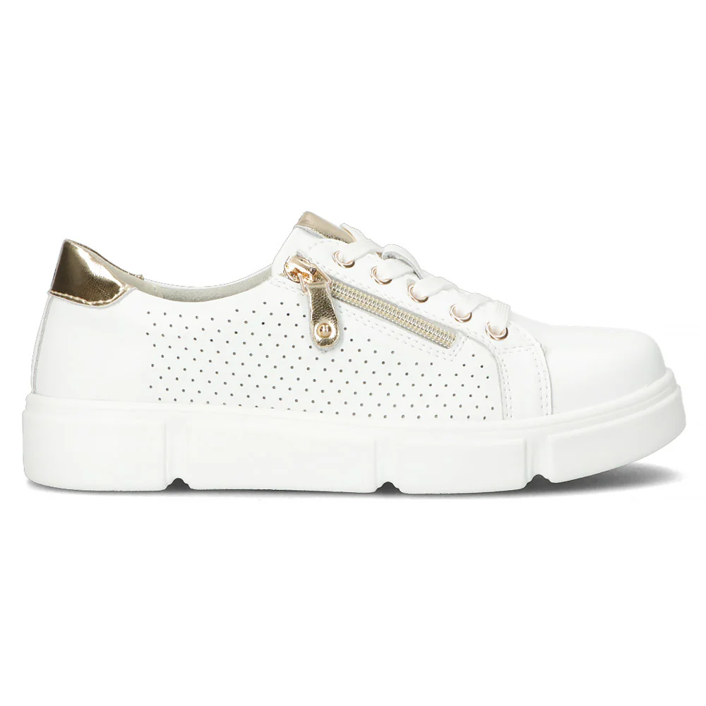 Pantofi dama din piele naturala alba 13016