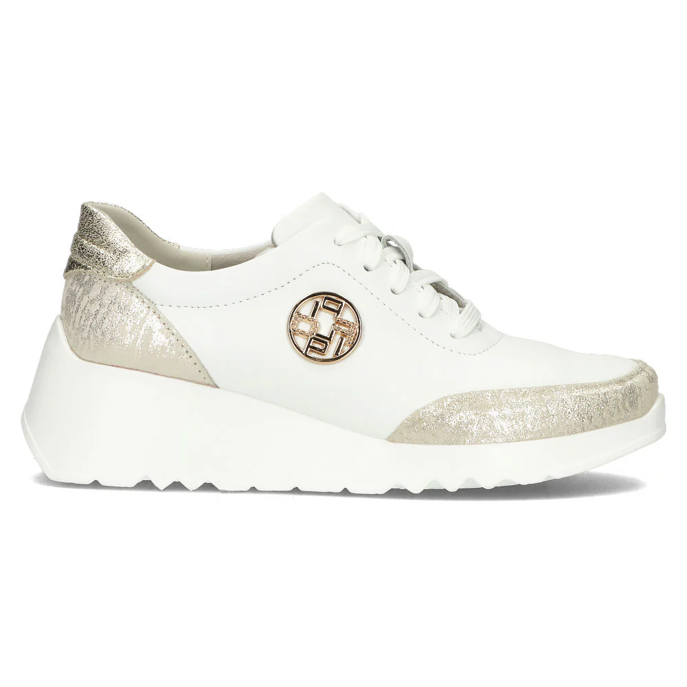 Pantofi dama din piele naturala alba 13067