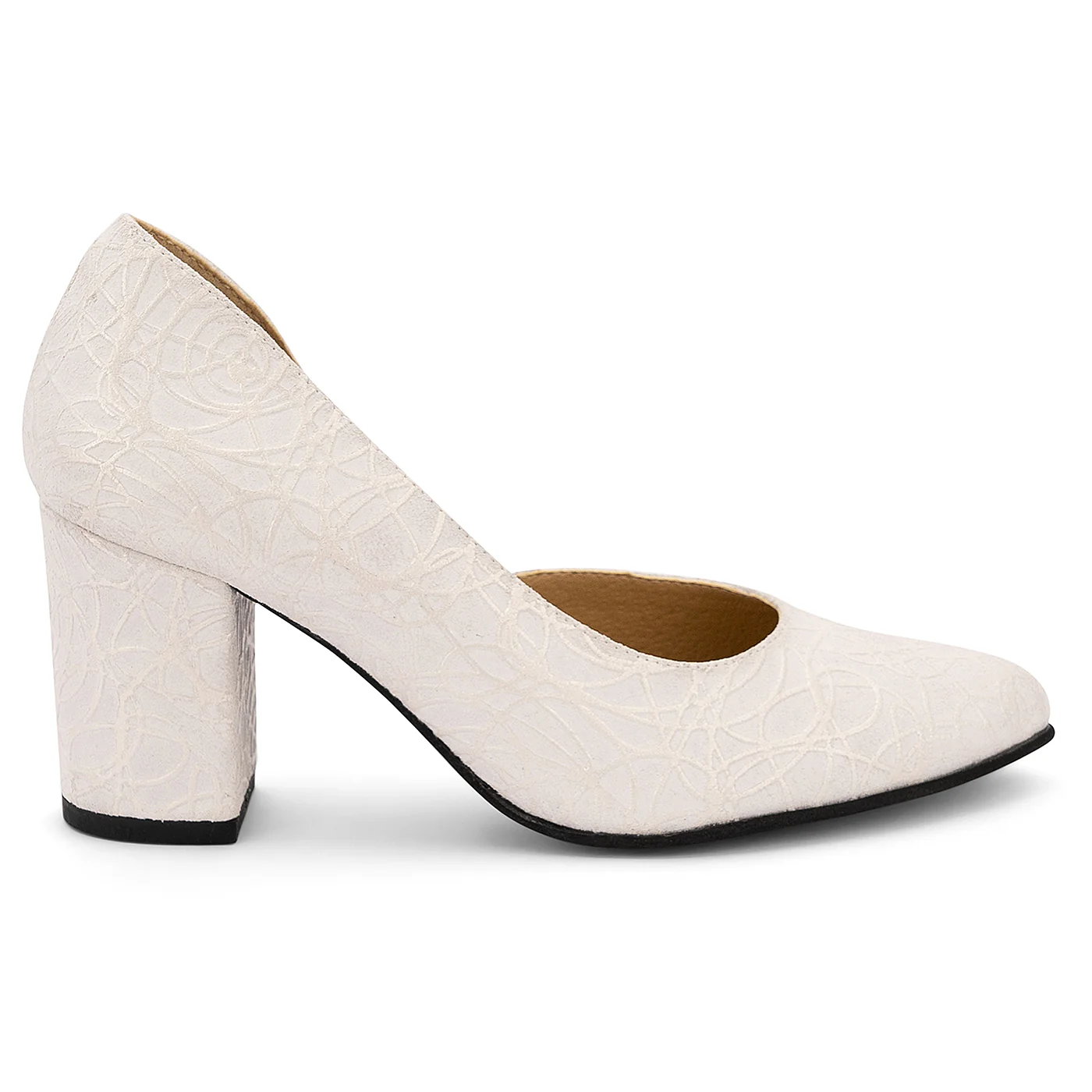 Pantofi dama din piele naturala alba 14068
