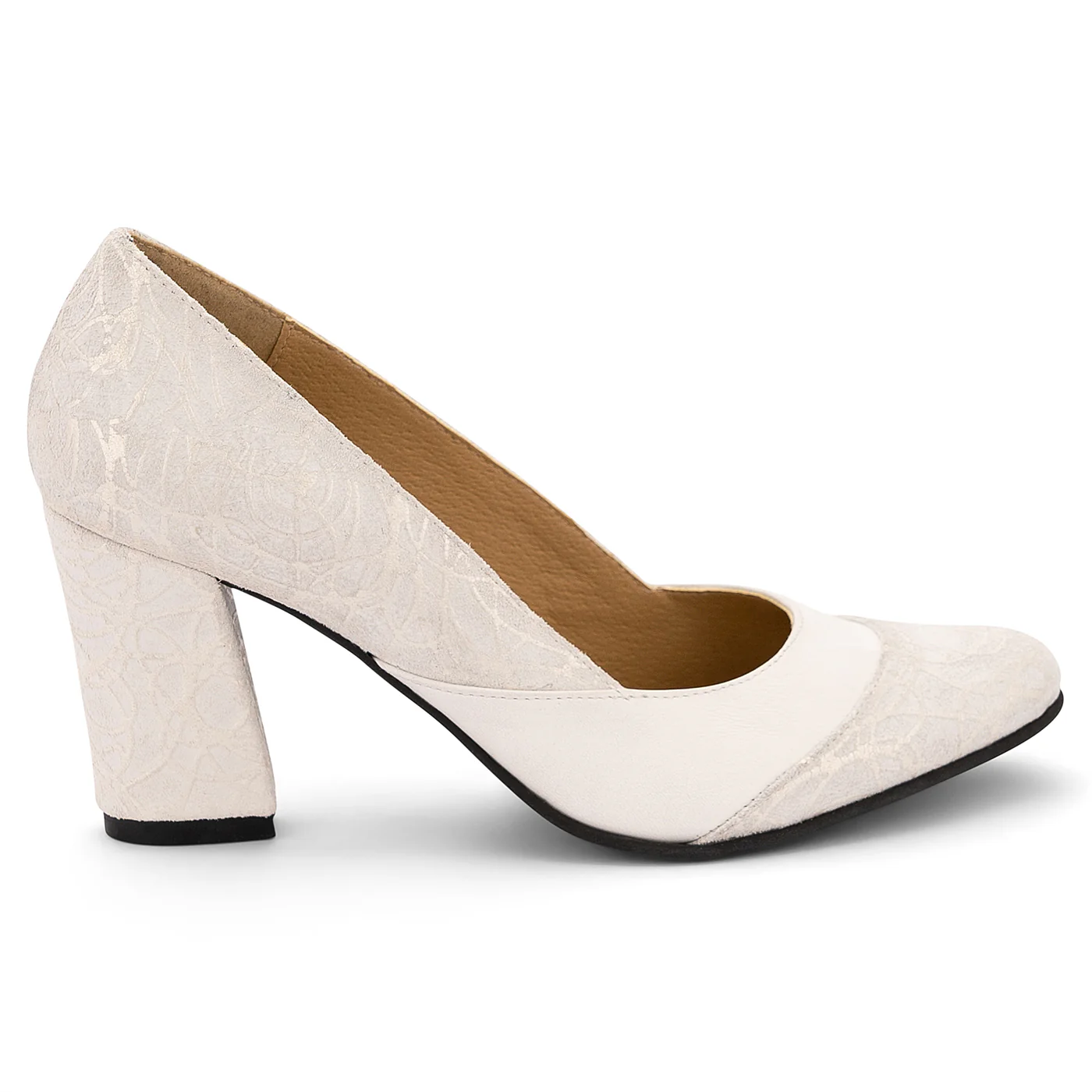 Pantofi dama din piele naturala alba 14093