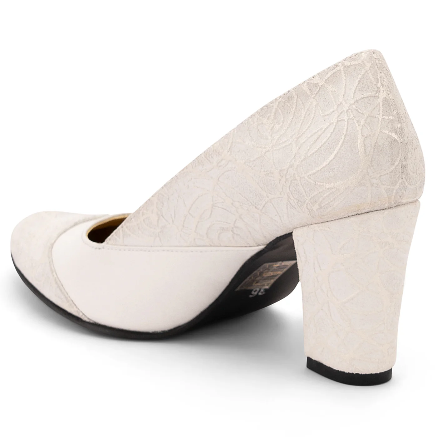 Pantofi dama din piele naturala alba 14093 - Image 3