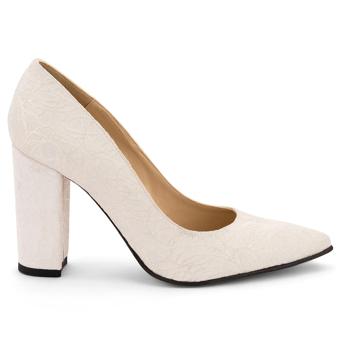 Pantofi dama din piele naturala alba 14096