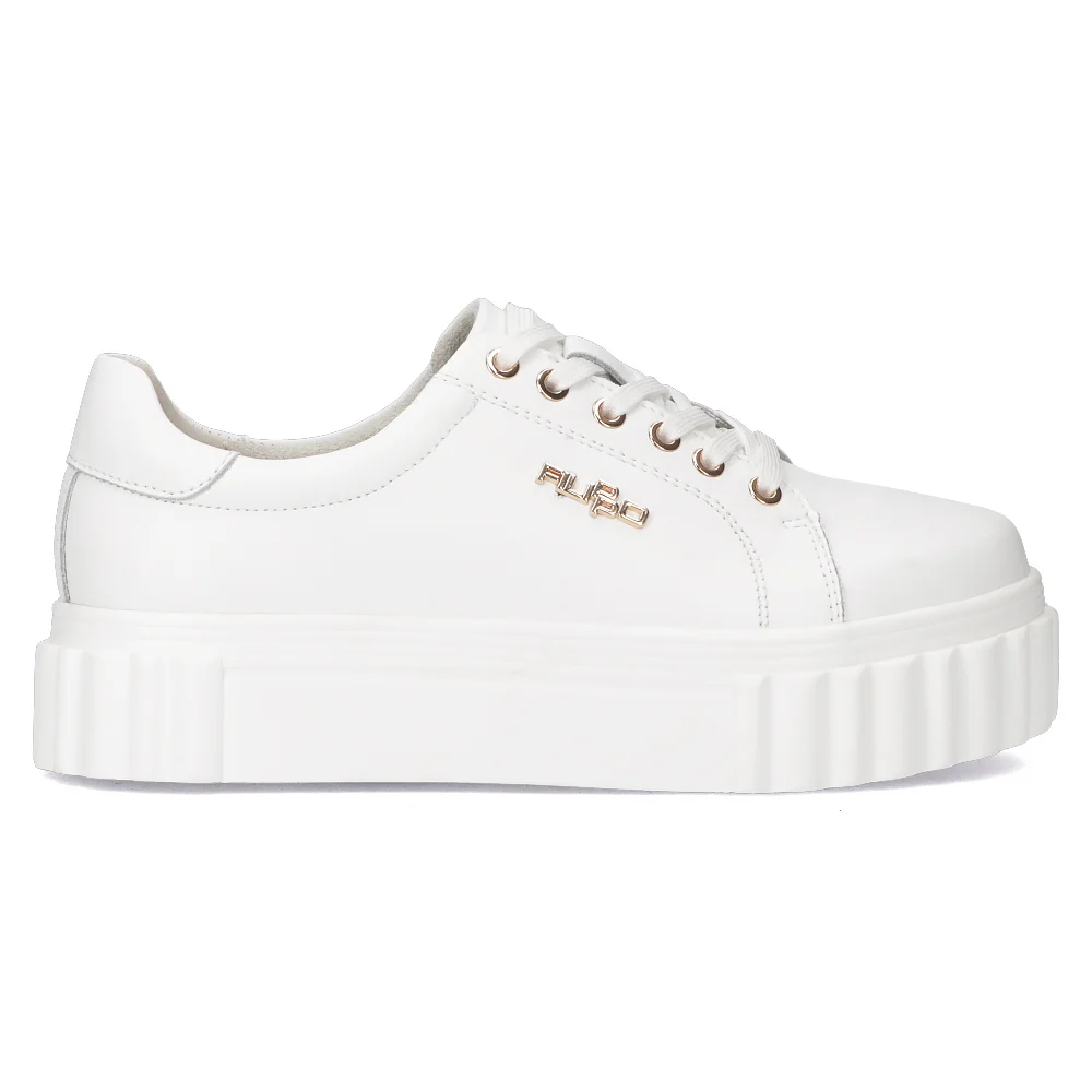 Pantofi dama din piele naturala alba 14819