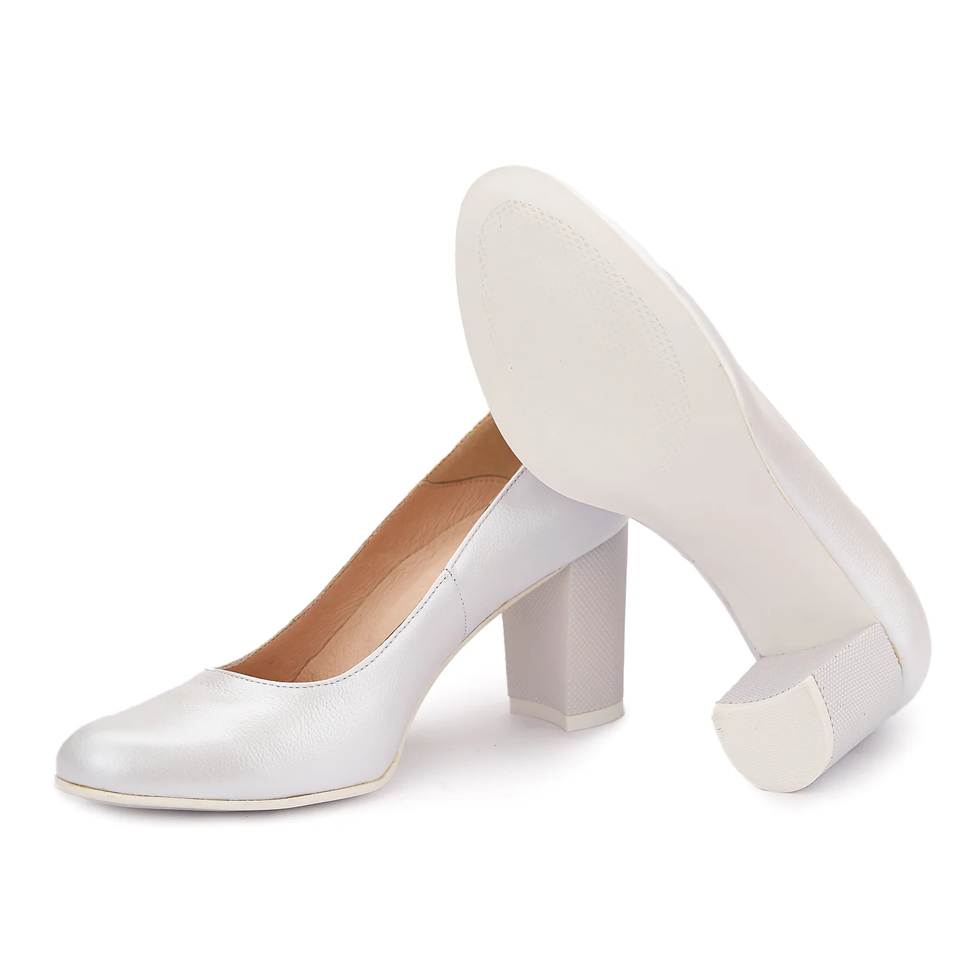 Pantofi dama din Piele Naturala Alba 4123 - Image 4