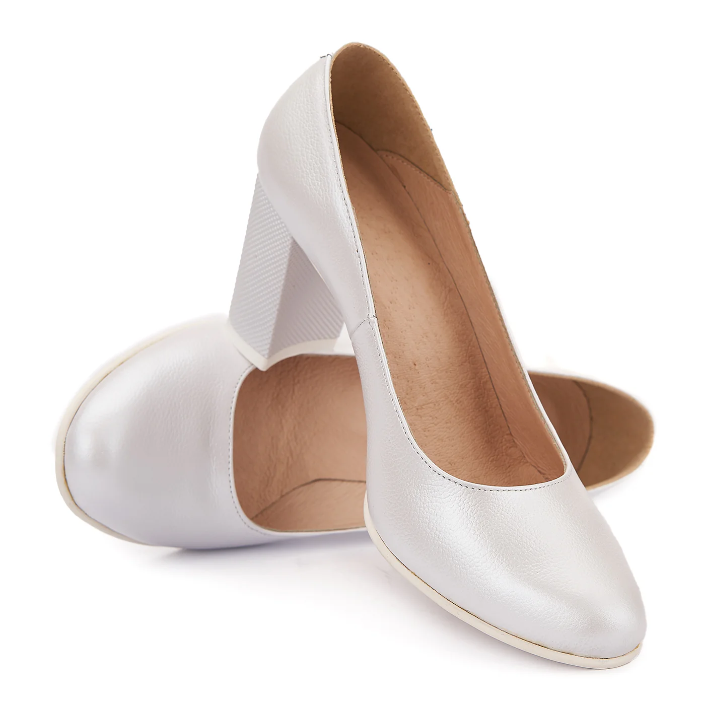 Pantofi dama din Piele Naturala Alba 4123 - Image 5