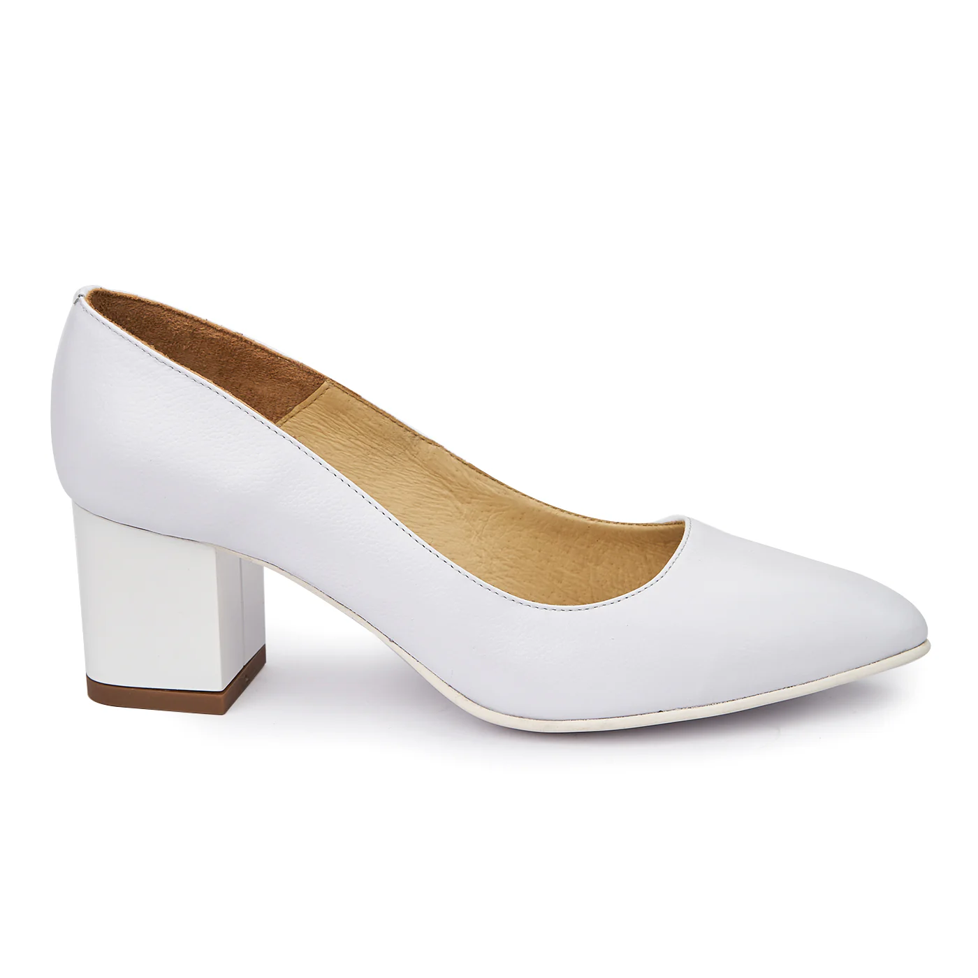 Pantofi dama din piele naturala alba 4997