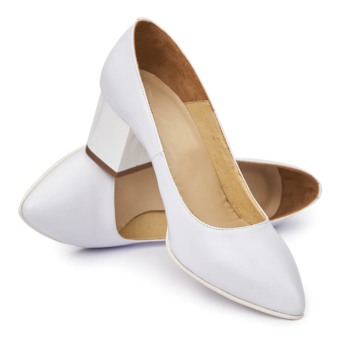 Pantofi dama din piele naturala alba 4997 - Image 4