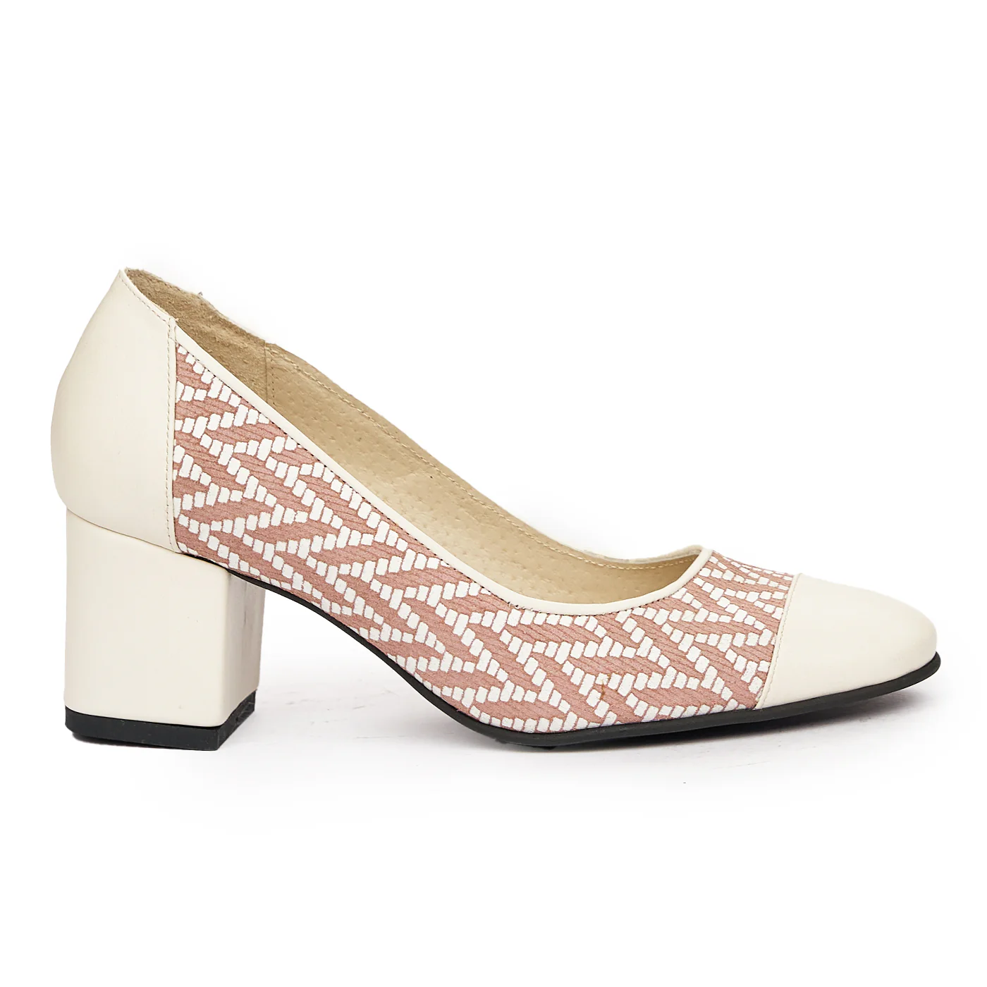 Pantofi dama din piele naturala alba 9376