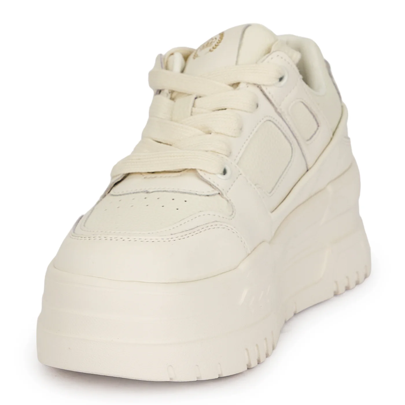 Pantofi dama din piele naturala alba cu talpa inalta 6 cm 19057 - Image 3