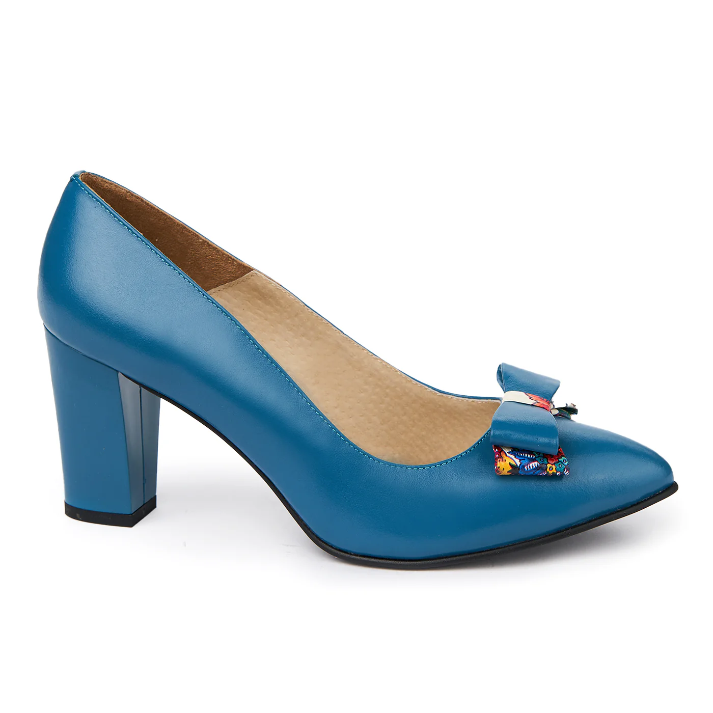 Pantofi dama din piele naturala albastra 4978