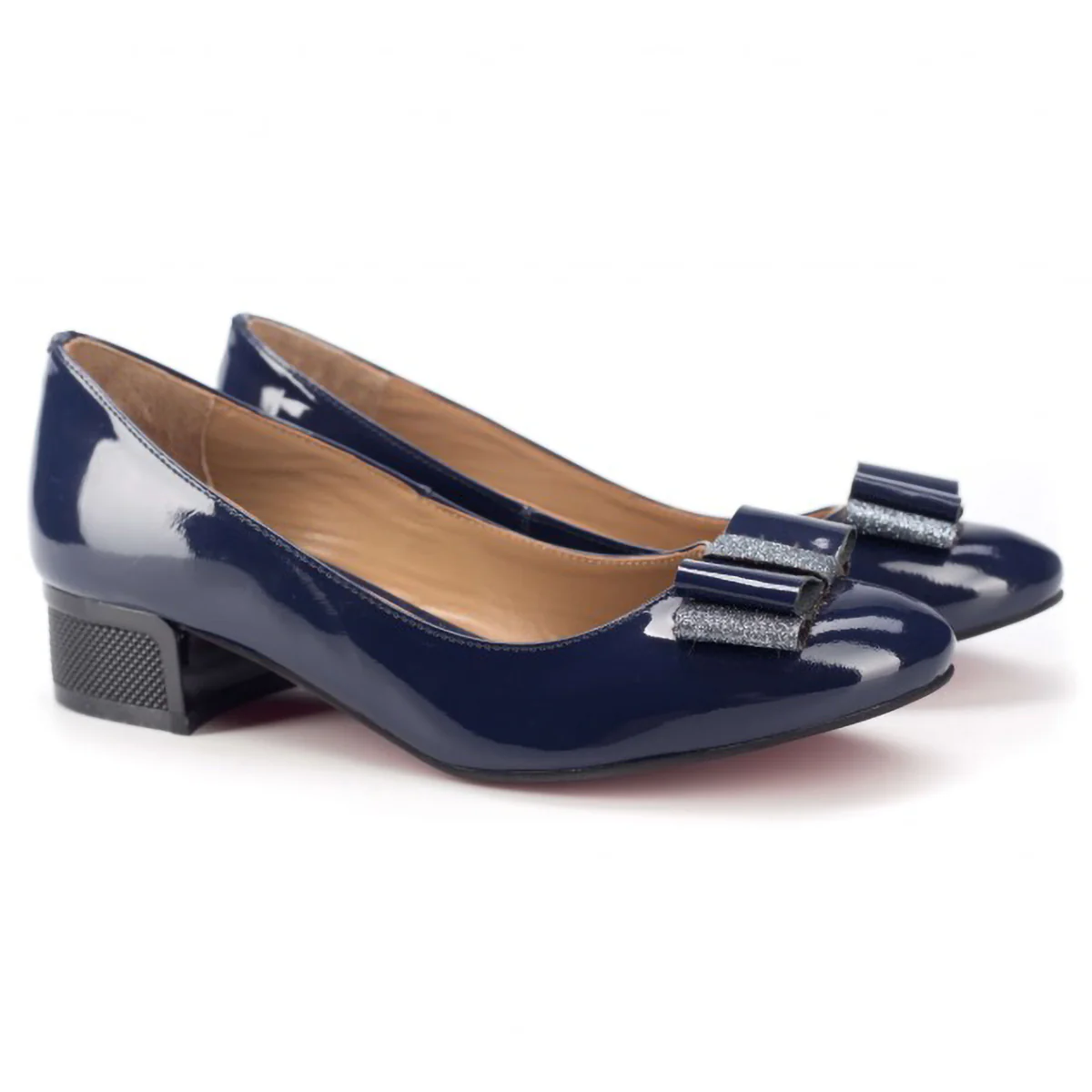 Pantofi dama din piele naturala albastra cu toc mic 3.5 cm 15756 - Image 3