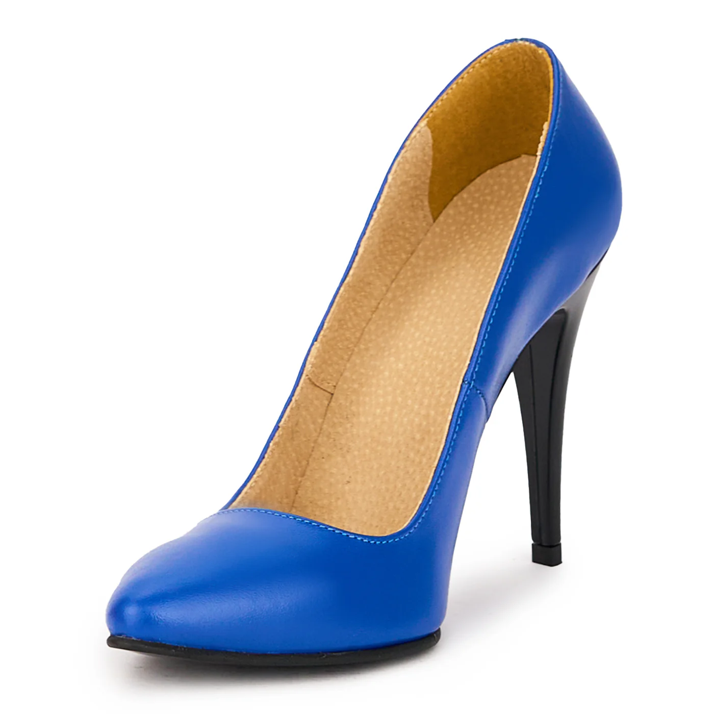 Pantofi dama din piele naturala albastra cu toc subtire 11 cm 15976 - Image 3