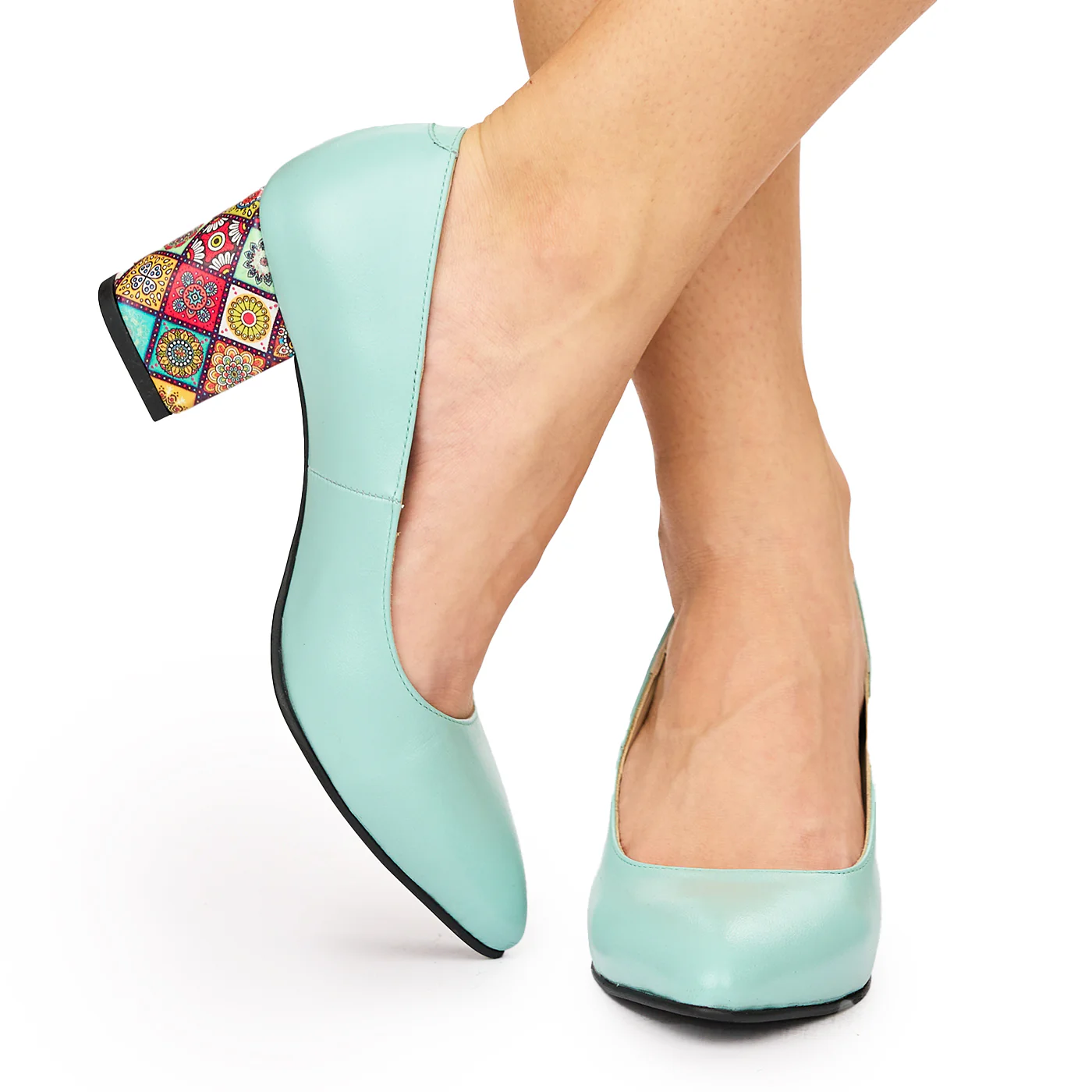 Pantofi dama din piele naturala albastru 9196 - Image 3