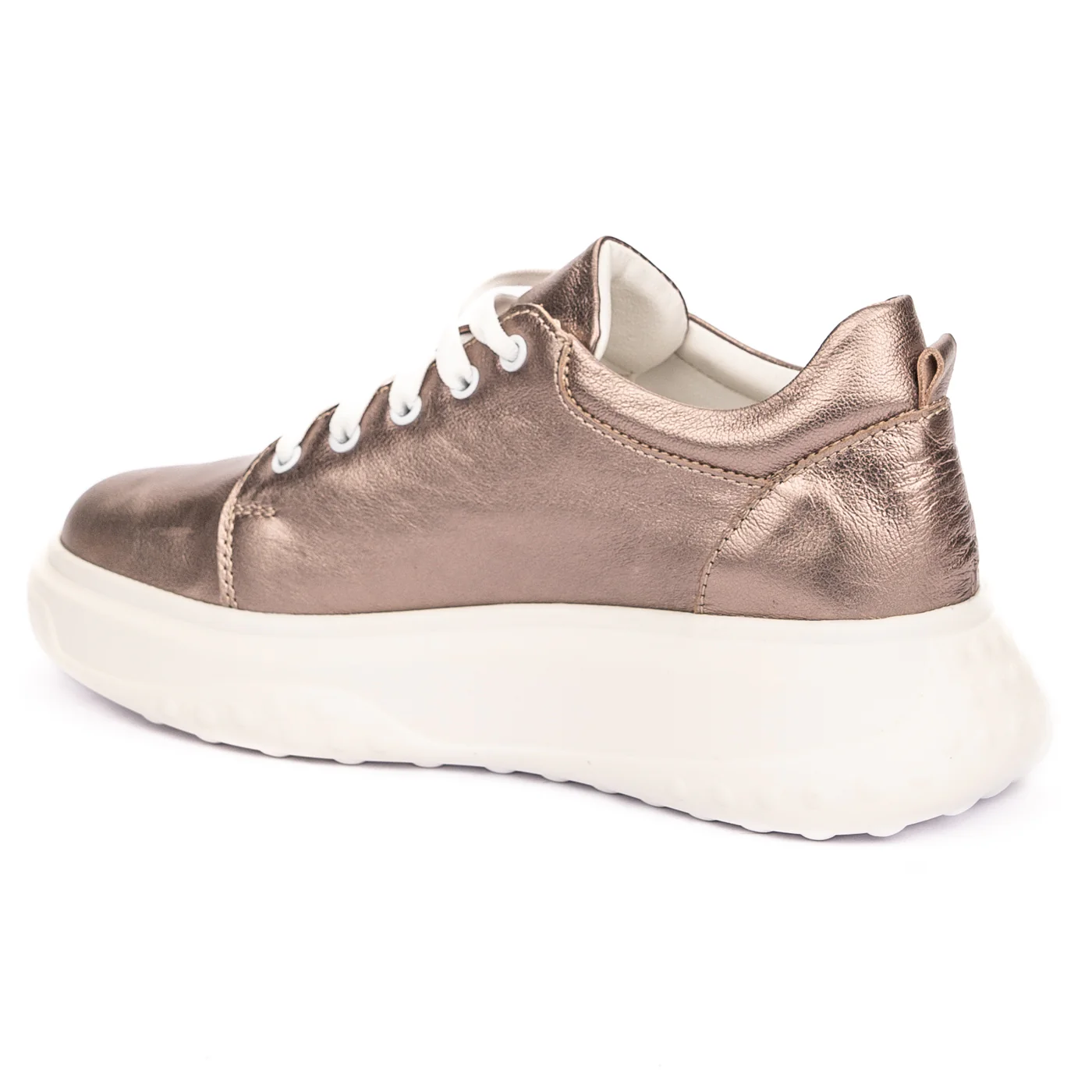 Pantofi dama din piele naturala argintie 13184 - Image 2