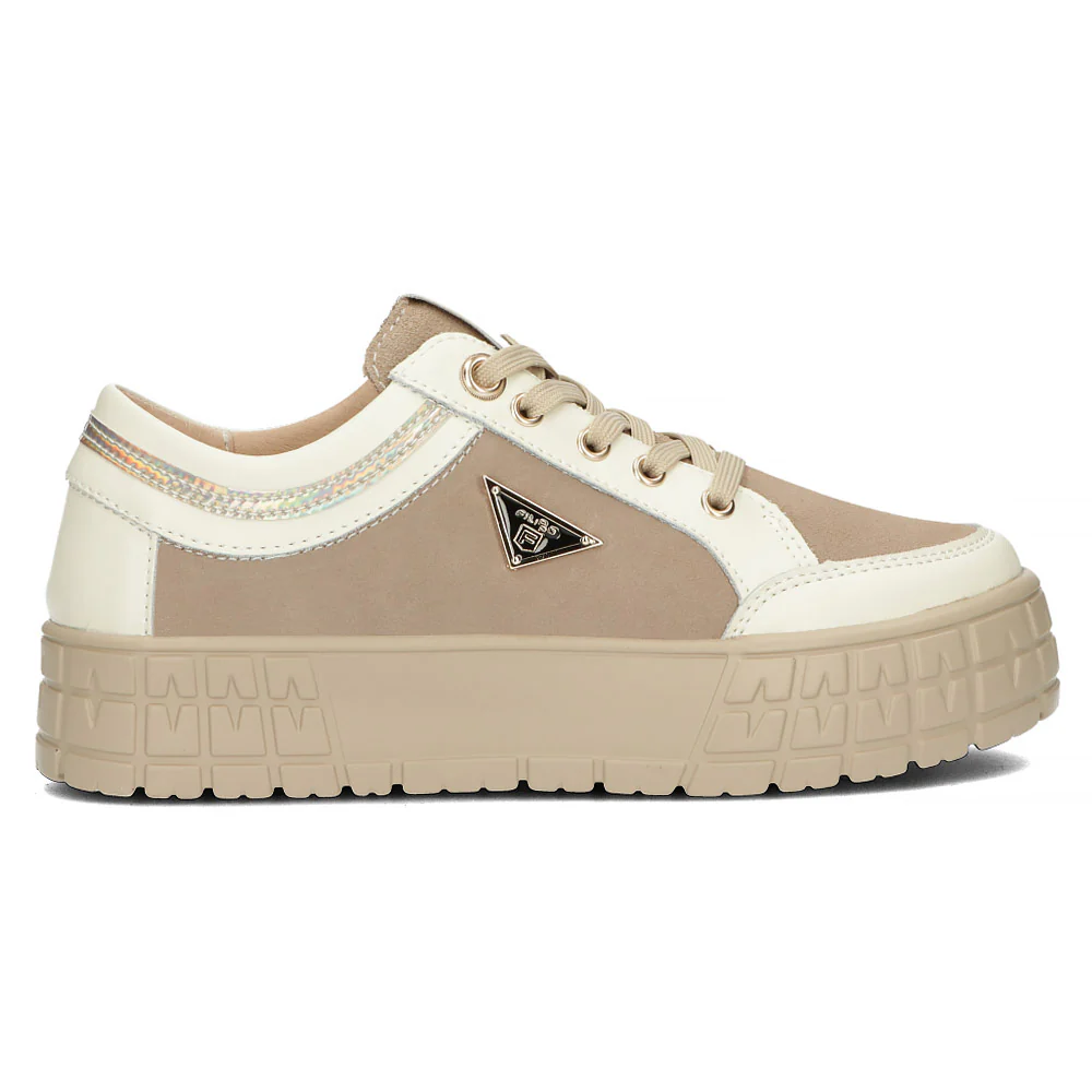 Pantofi sport dama din piele naturala bej 13012