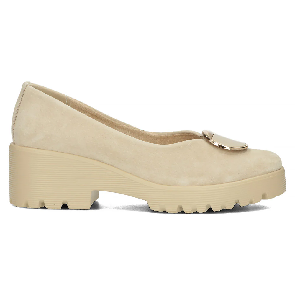 Pantofi dama din piele naturala bej 13048