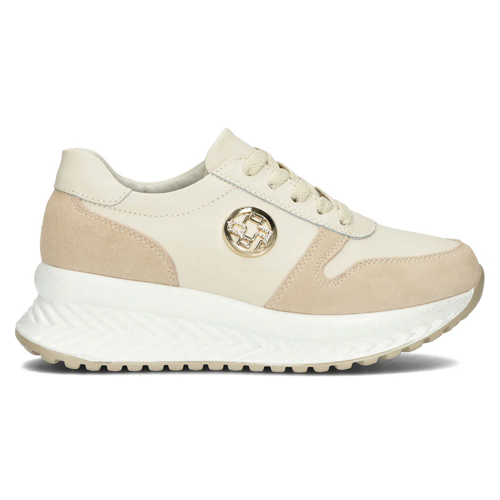 Pantofi dama din piele naturala bej 13135