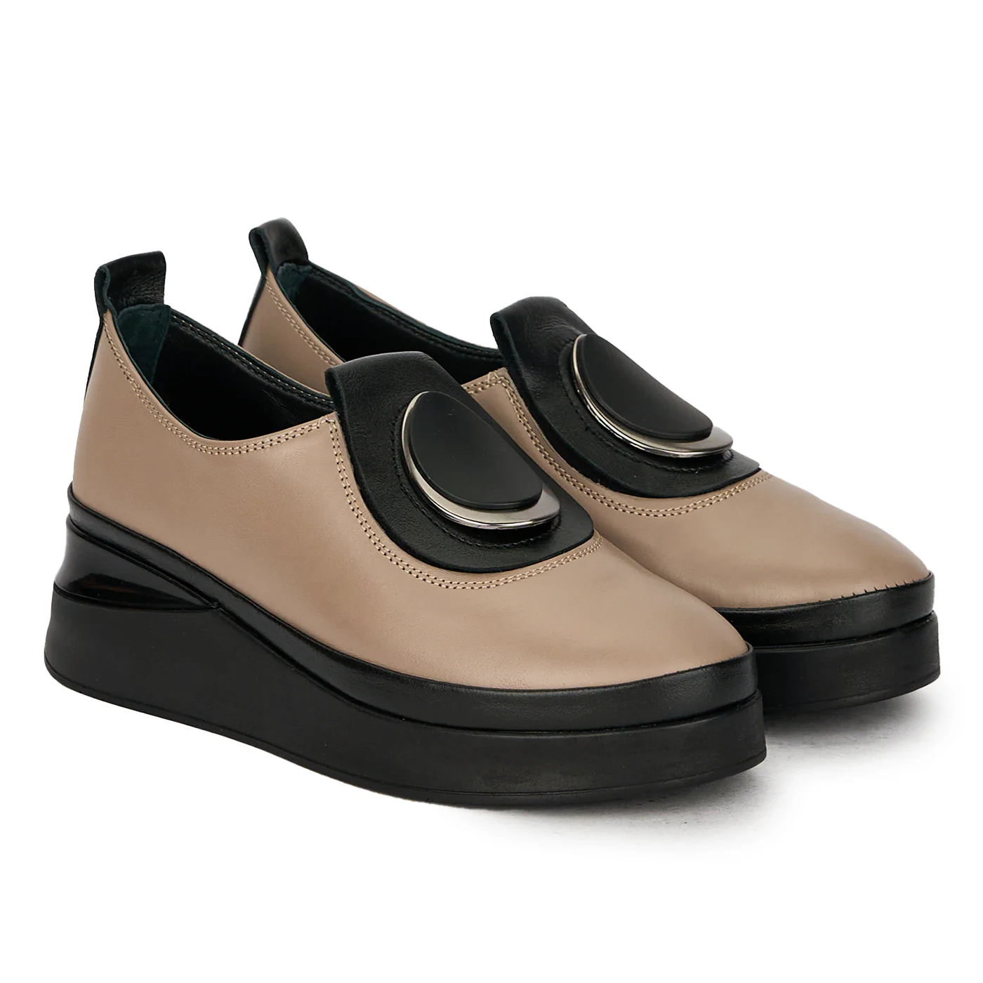 Pantofi dama din piele naturala bej 17843 - Image 4