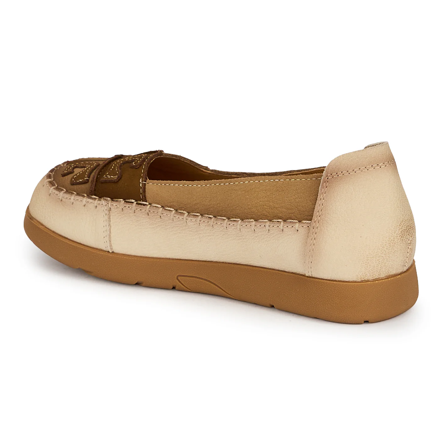 Pantofi dama din piele naturala bej 19346 - Image 2