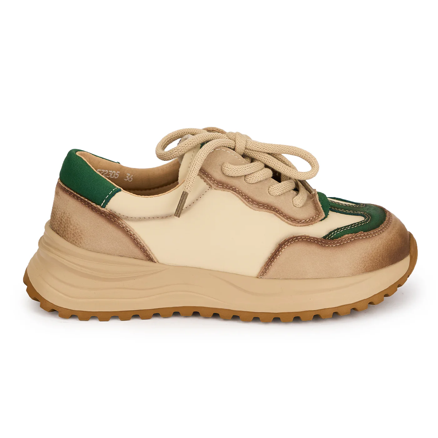 Pantofi dama din piele naturala bej 19532