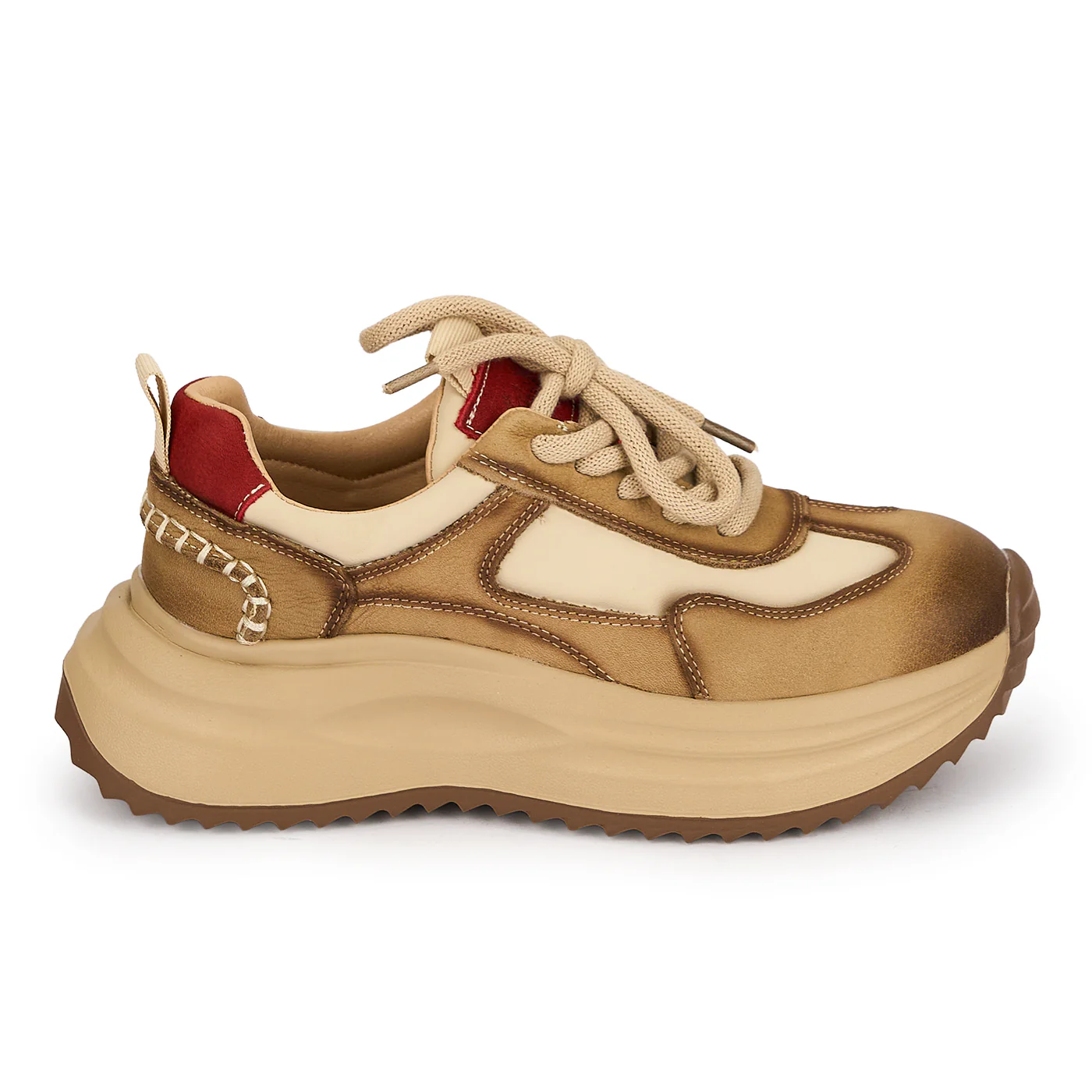Pantofi dama din piele naturala bej 19541