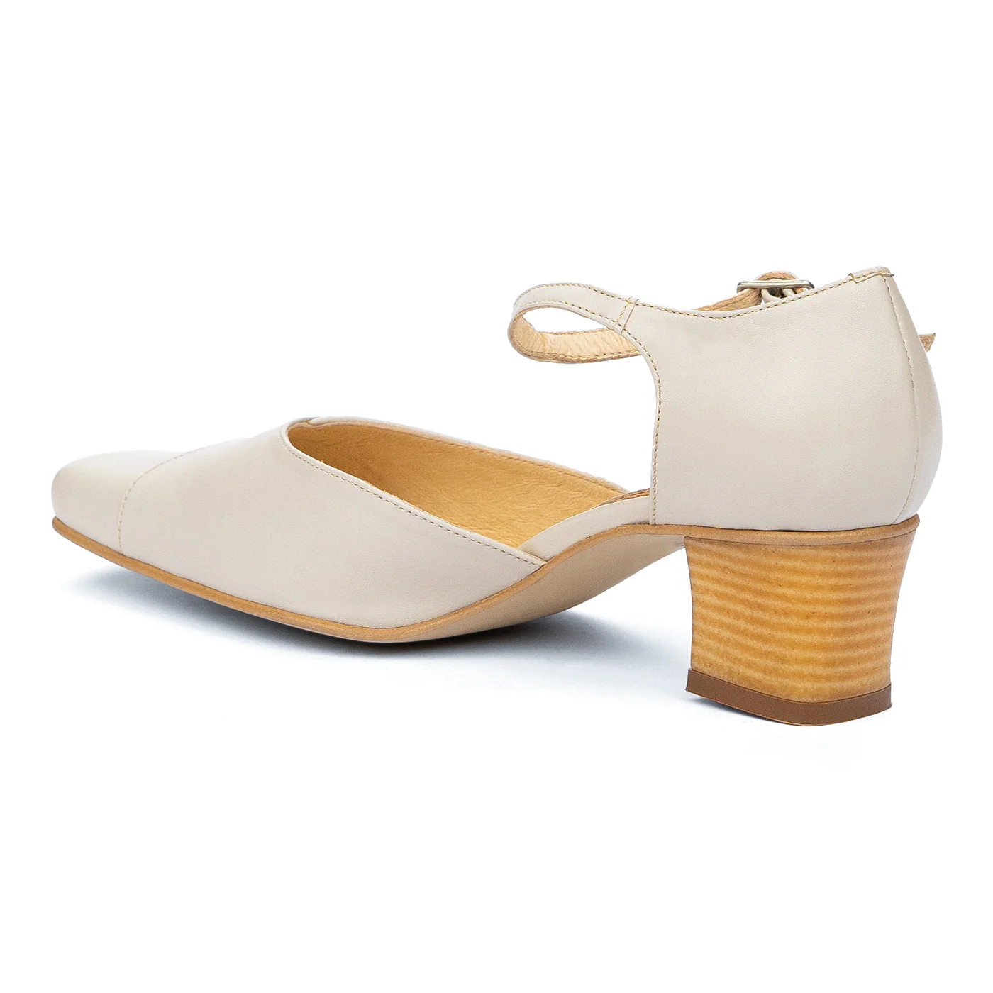 Pantofi dama din piele naturala bej 9582 - Image 3