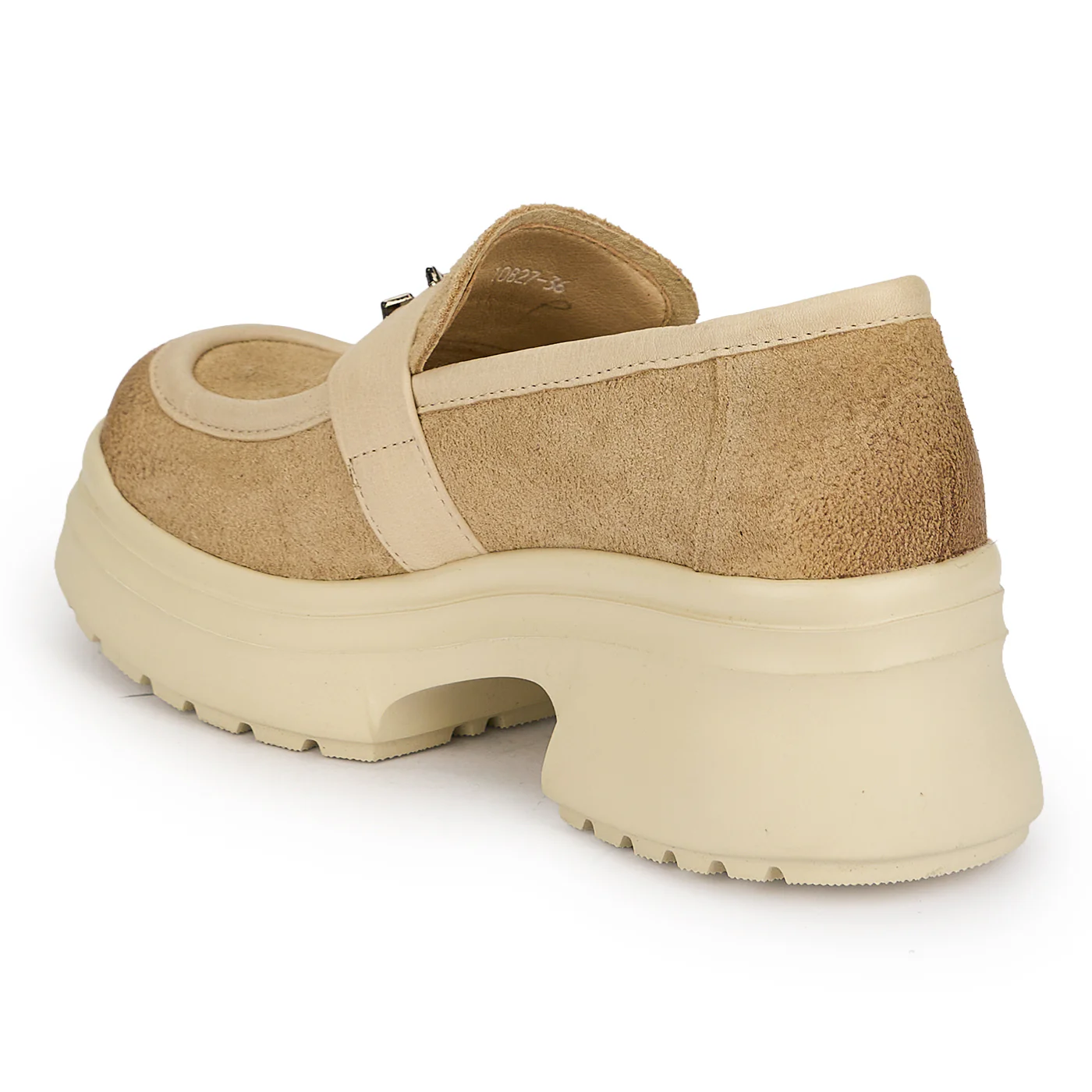 Pantofi dama din piele naturala bej cu talpa inalta 5.5 cm 19509 - Image 2