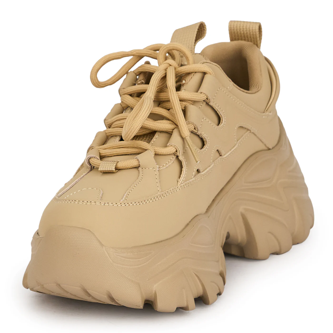 Pantofi dama din piele naturala bej cu talpa inalta 7 cm 19060 - Image 3