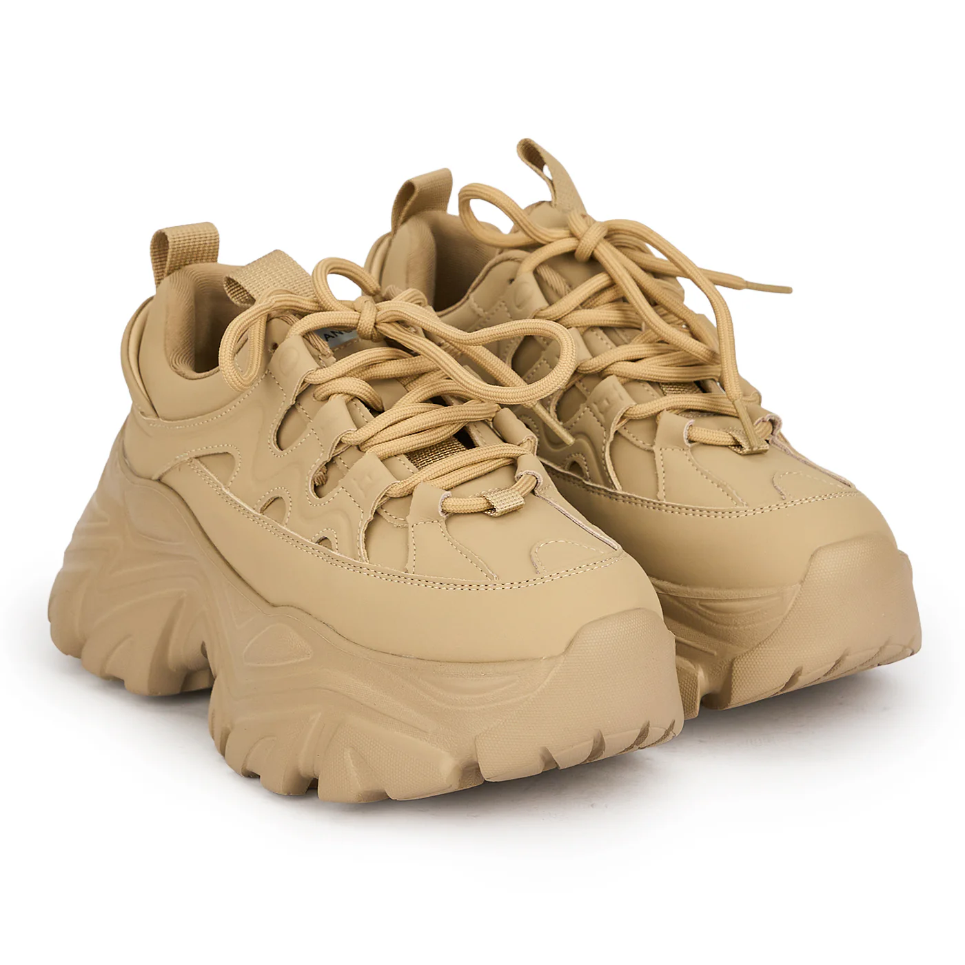 Pantofi dama din piele naturala bej cu talpa inalta 7 cm 19060 - Image 4
