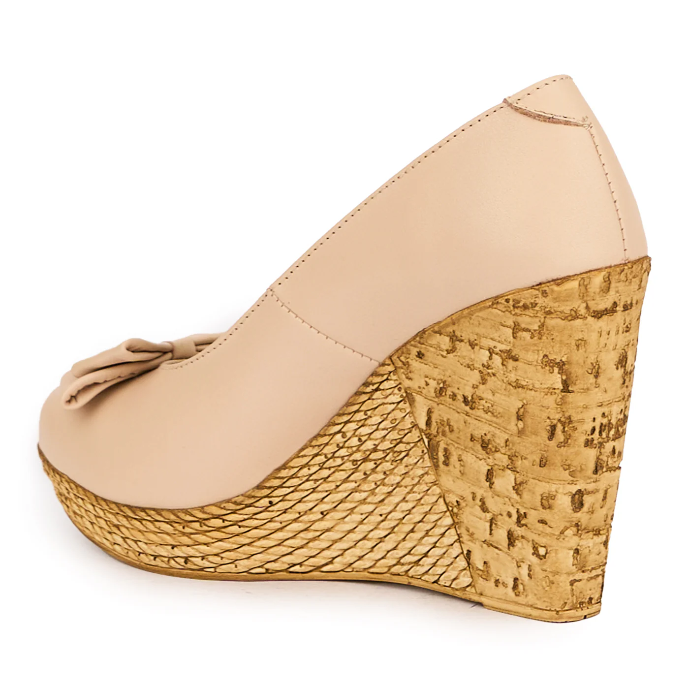 Pantofi dama din piele naturala bej-fard cu platforma 10.5 cm 16478 - Image 2
