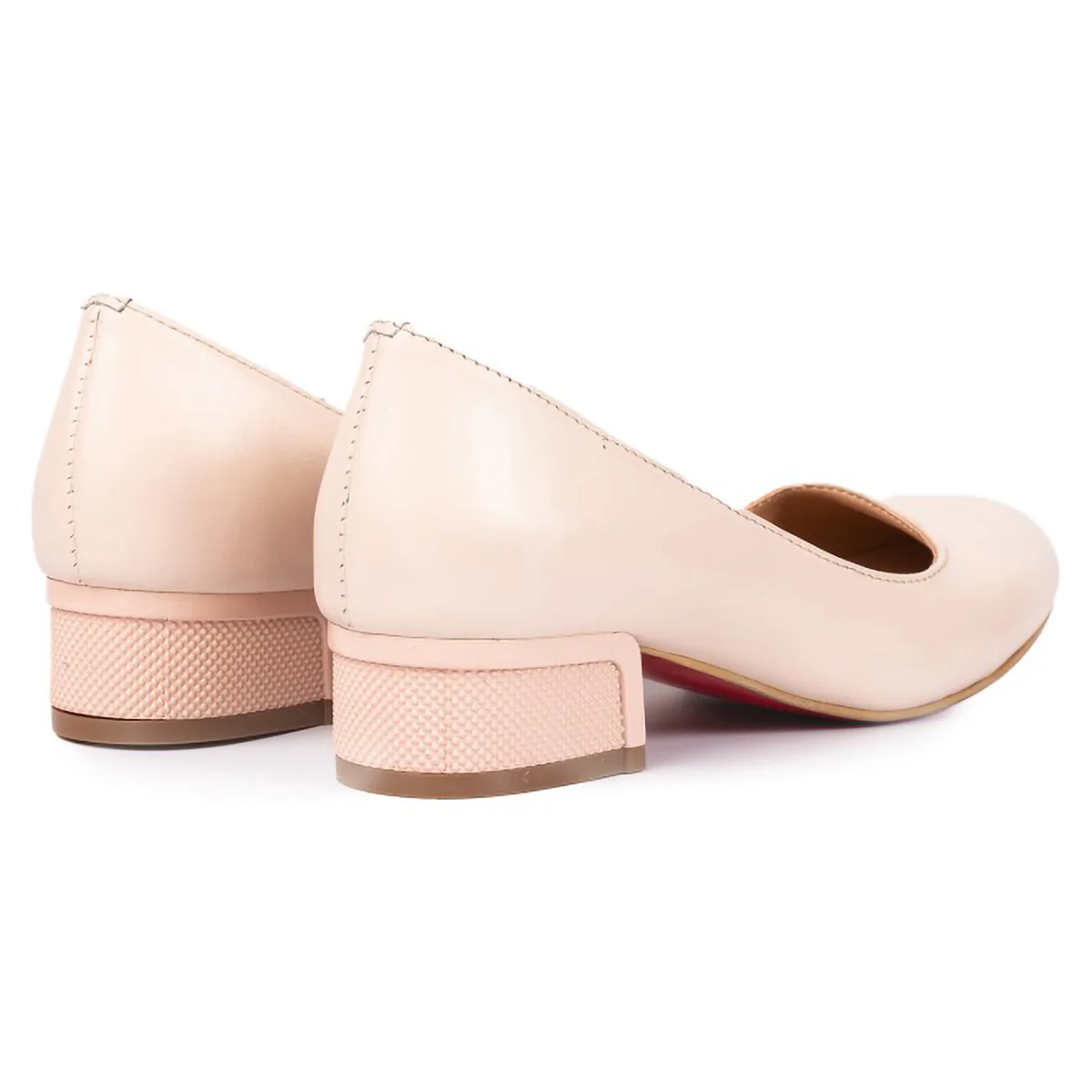 Pantofi dama din piele naturala bej-nude cu toc mic 3 cm 15765 - Image 2