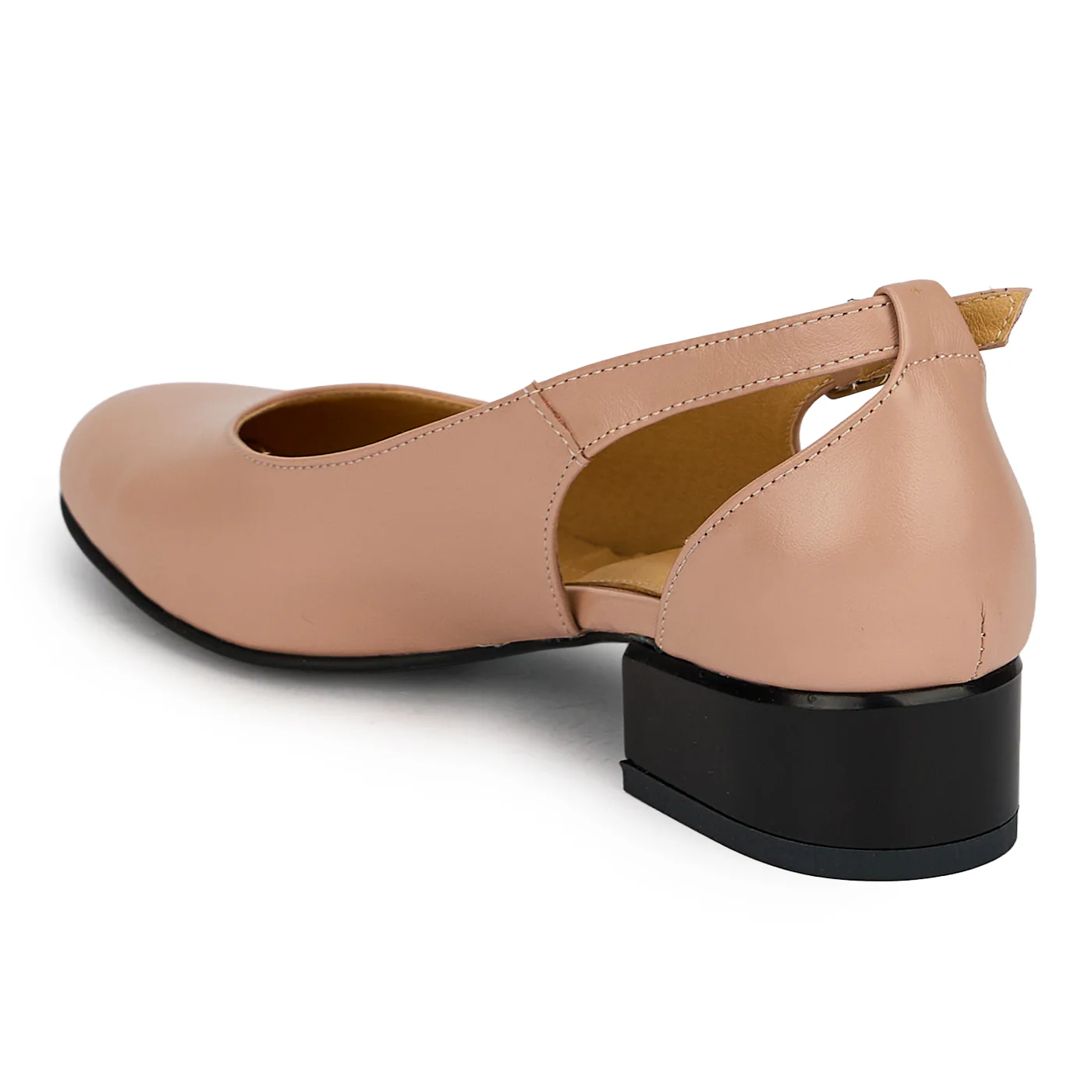 Pantofi dama din piele naturala bej taupe cu toc mic 3 cm 19688 - Image 2