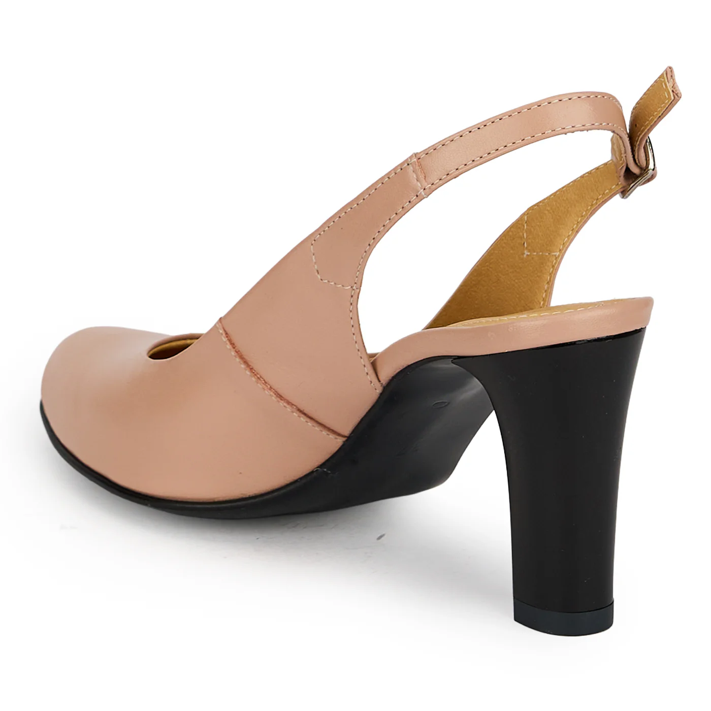 Pantofi damă din piele naturală bej taupe cu toc subtire 8 cm 19718 - Image 2