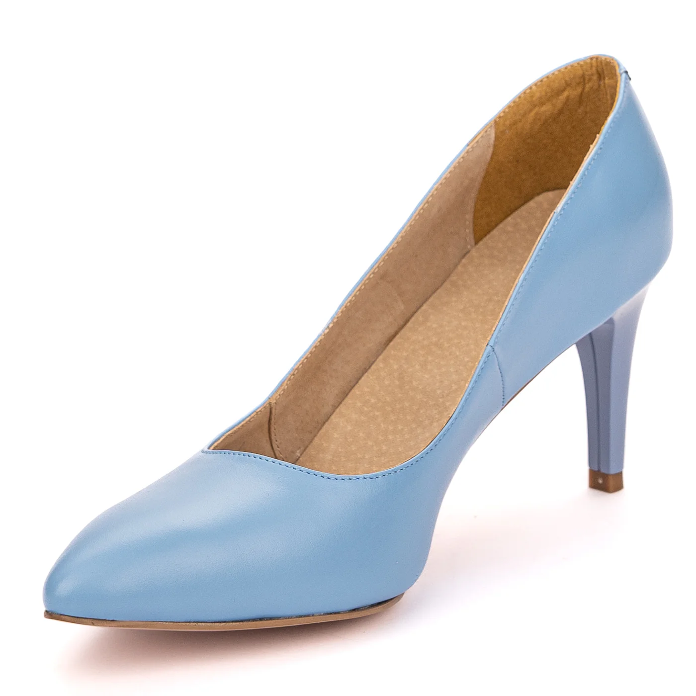 Pantofi dama din piele naturala bleu ciel 4210 - Image 3