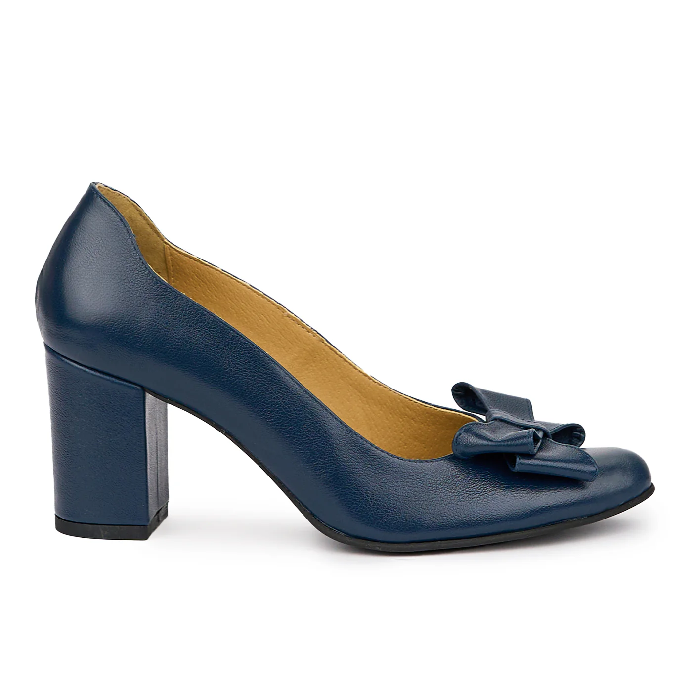 Pantofi dama din piele naturala bleumarin 14033