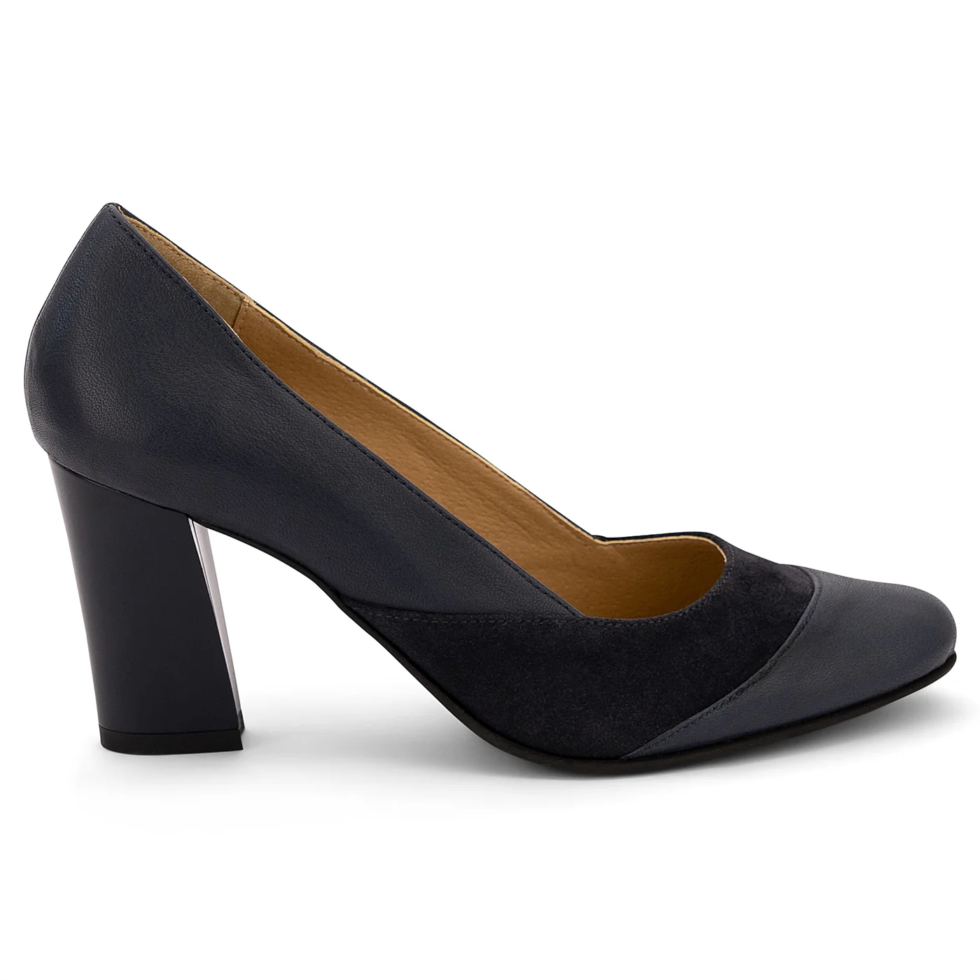 Pantofi dama din piele naturala bleumarin 14082
