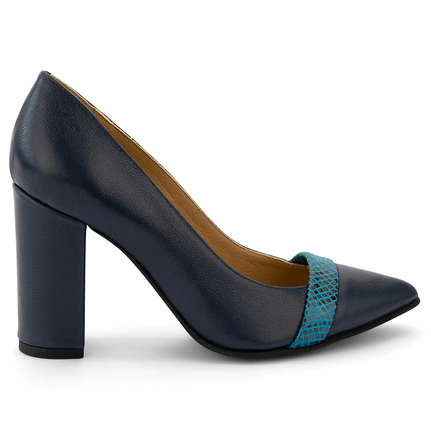 Pantofi dama din piele naturala bleumarin 14108