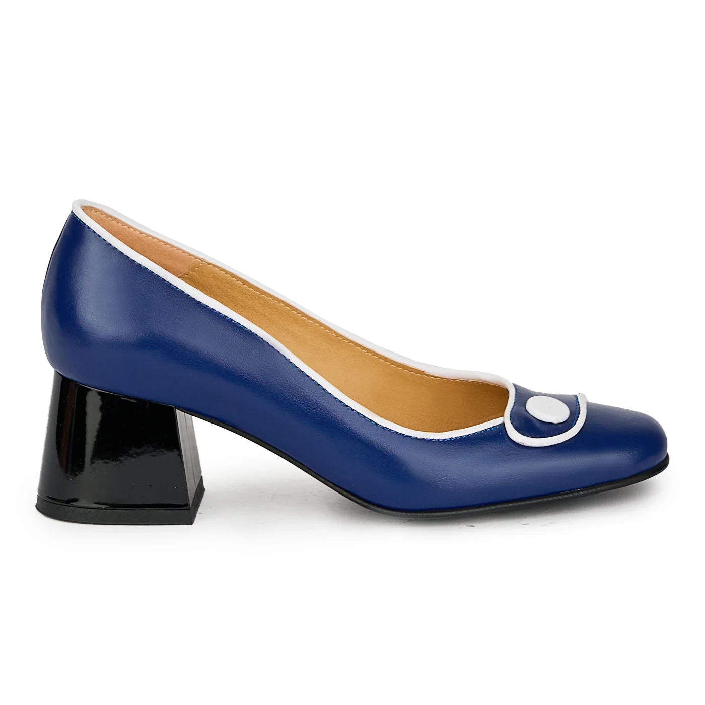 Pantofi dama din piele naturala bleumarin 17601