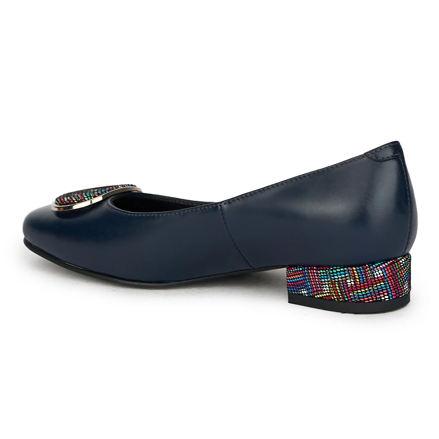 Pantofi dama din piele naturala bleumarin 17607 - Image 2