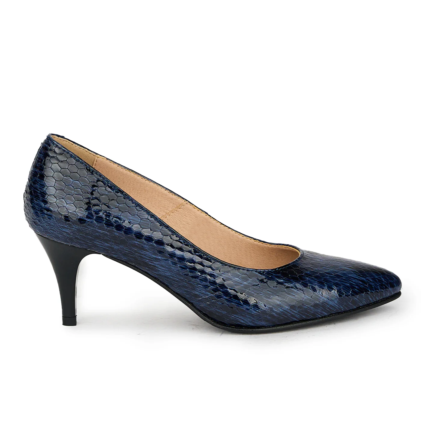 Pantofi dama din piele naturala bleumarin 17616