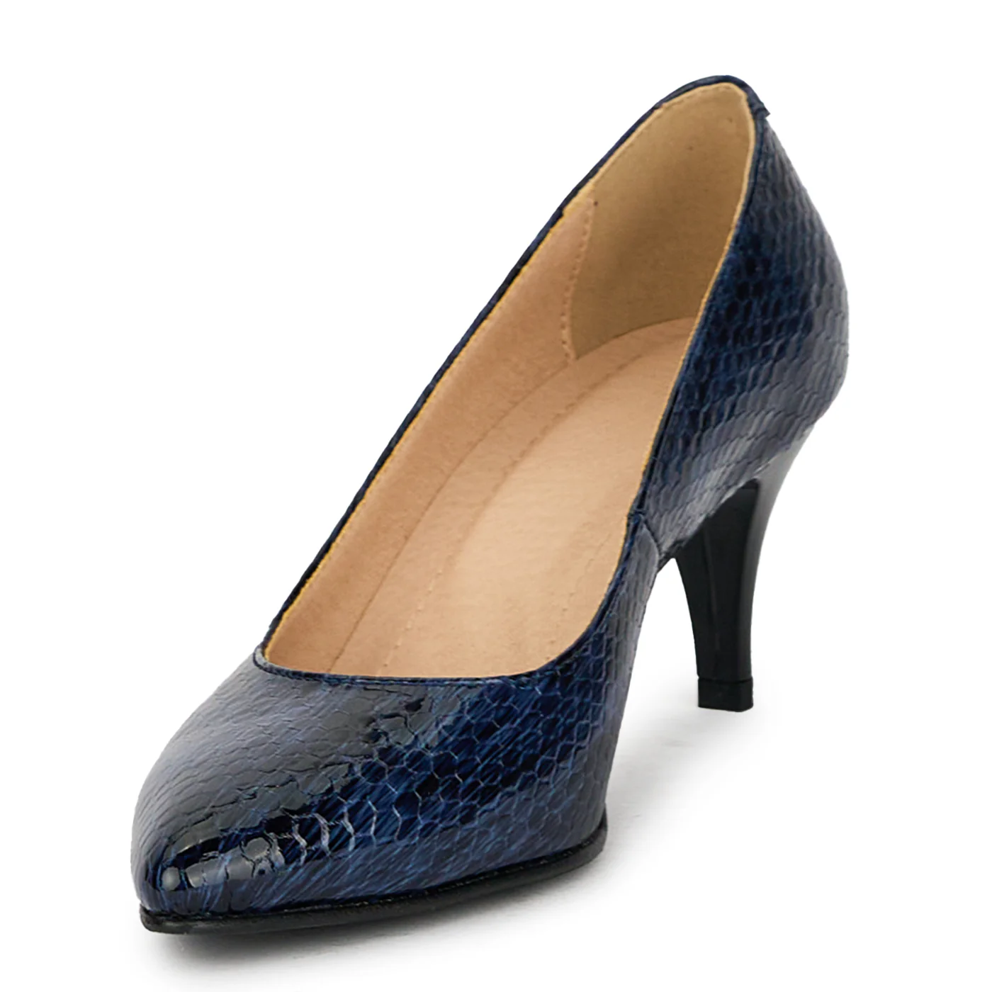 Pantofi dama din piele naturala bleumarin 17616 - Image 3