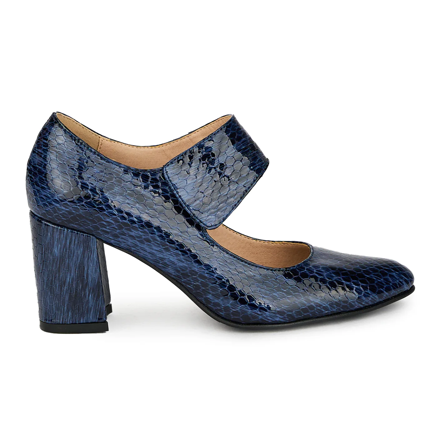 Pantofi dama din piele naturala bleumarin 17620