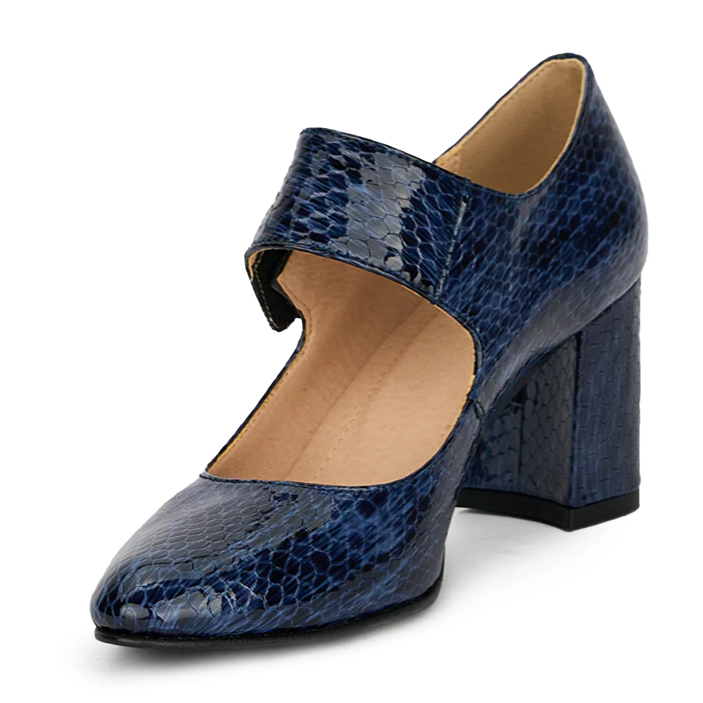 Pantofi dama din piele naturala bleumarin 17620 - Image 3