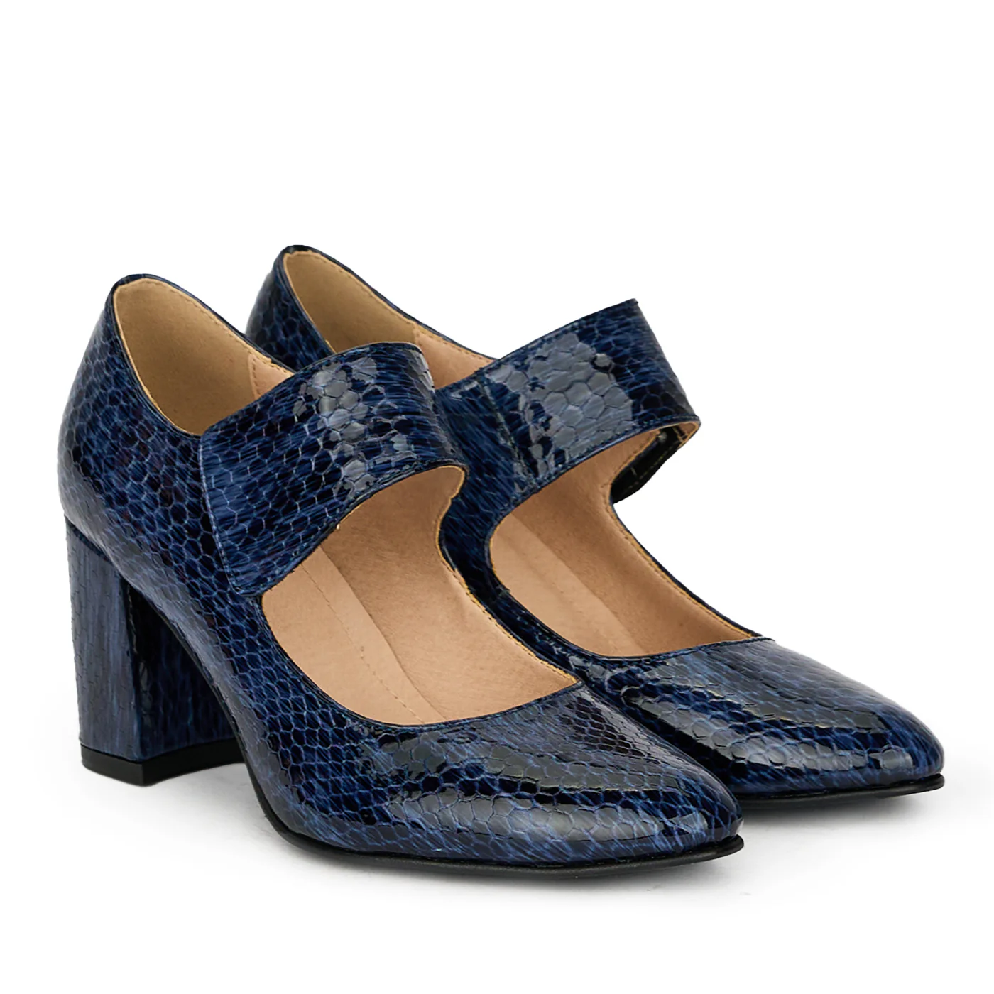 Pantofi dama din piele naturala bleumarin 17620 - Image 4