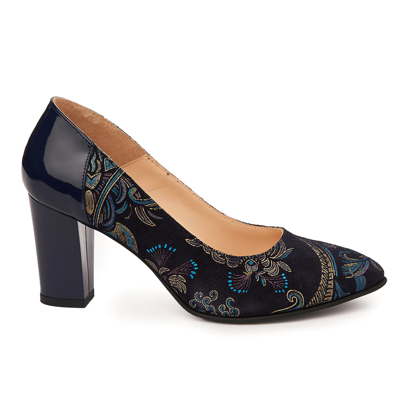 Pantofi dama din piele naturala bleumarin 4985